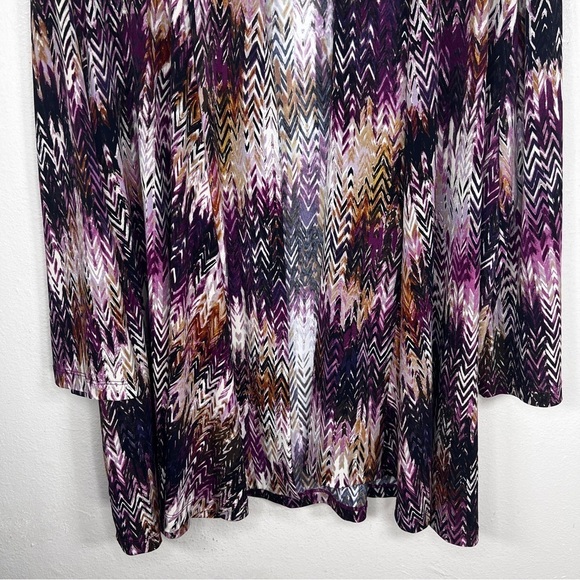 XL VINTAGE NIKKI SHRUG BLOUSE TOP PURPLE BEIGE WHITE LONG SLEEVE OPEN FRONT - Picture 2 of 10